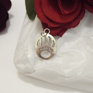 Silver Plated Bear Paw Pendant or Charm South Western Style Pendant